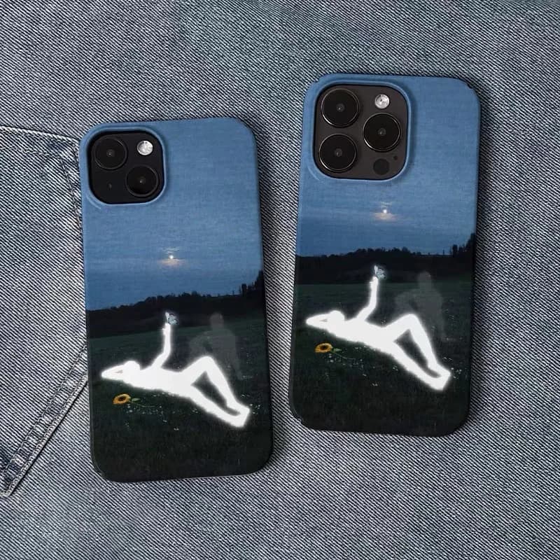 Ins Korean Blue Soul Comfortable Case for IPHONE 17 16ProMax 15 14 13 12 11 PRO Plus Acrylic TPU Two in One Magnetic Phone Cases