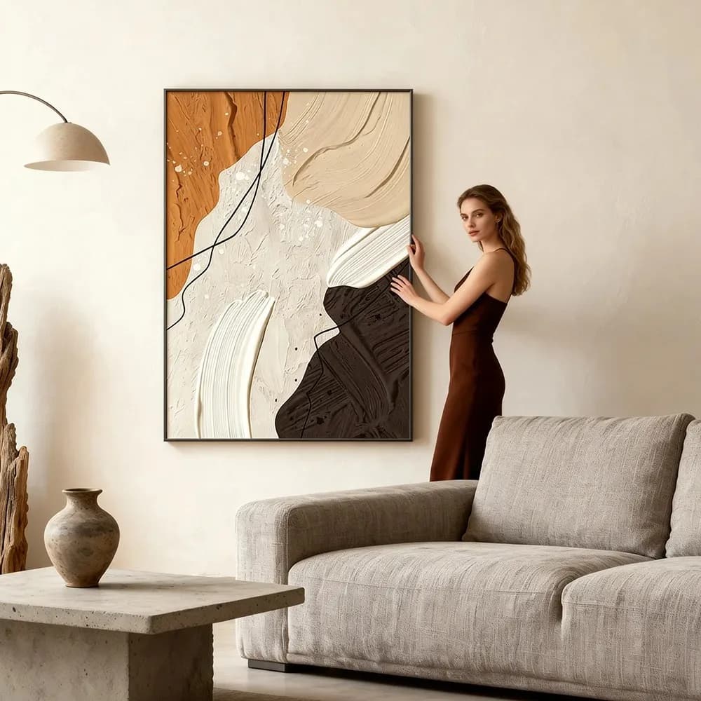 New abstract living room decorative painting, entrance hall hanging painting, sofa background wall floor mural