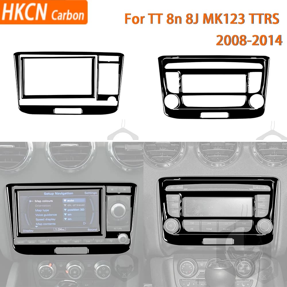 For Audi TT 8N 8J MK1 MK2 MK3 2008-2014 Car Accessories Black Interior Air Conditioning AC CD Panel Trim Stickers Modification
