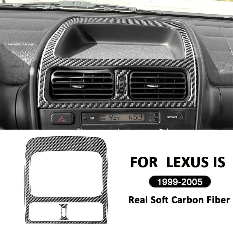 For LEXUS IS 1999-2005 Carbon Fiber Car Central Console Air Conditioning Outlet Frame Interior Accessories Decoration Sticker