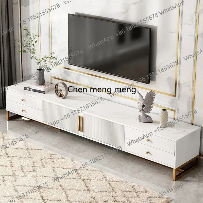 Minimalist Stand Tv Cabinet Decoration Drawers Space Saving Tv Cabinet Modern Apartments White Szafka Pod Telewizor Furniture RR
