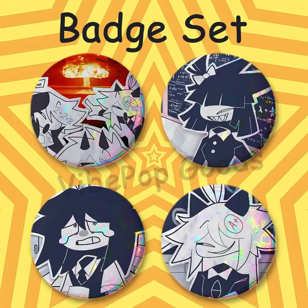 Fundamental Paper Education FPE 25mm Badge 4-Piece Set Mini Pill Baji Kawaii Collectibles Creative Button Pin for Ita-Bag