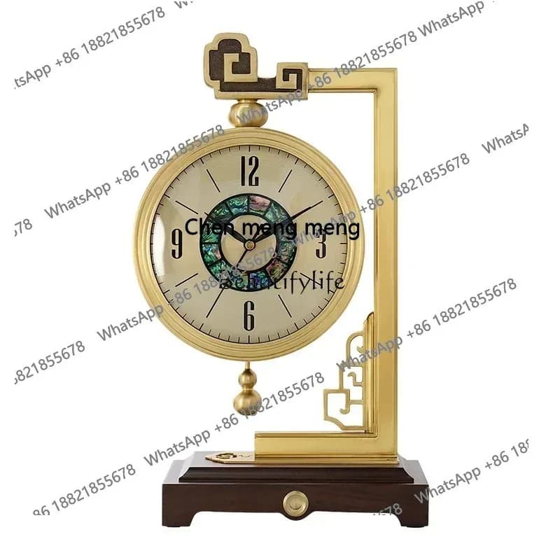 style Living room clock Chinese high-end light luxury decorative ornament Home desktop silent desk clock ss 8617