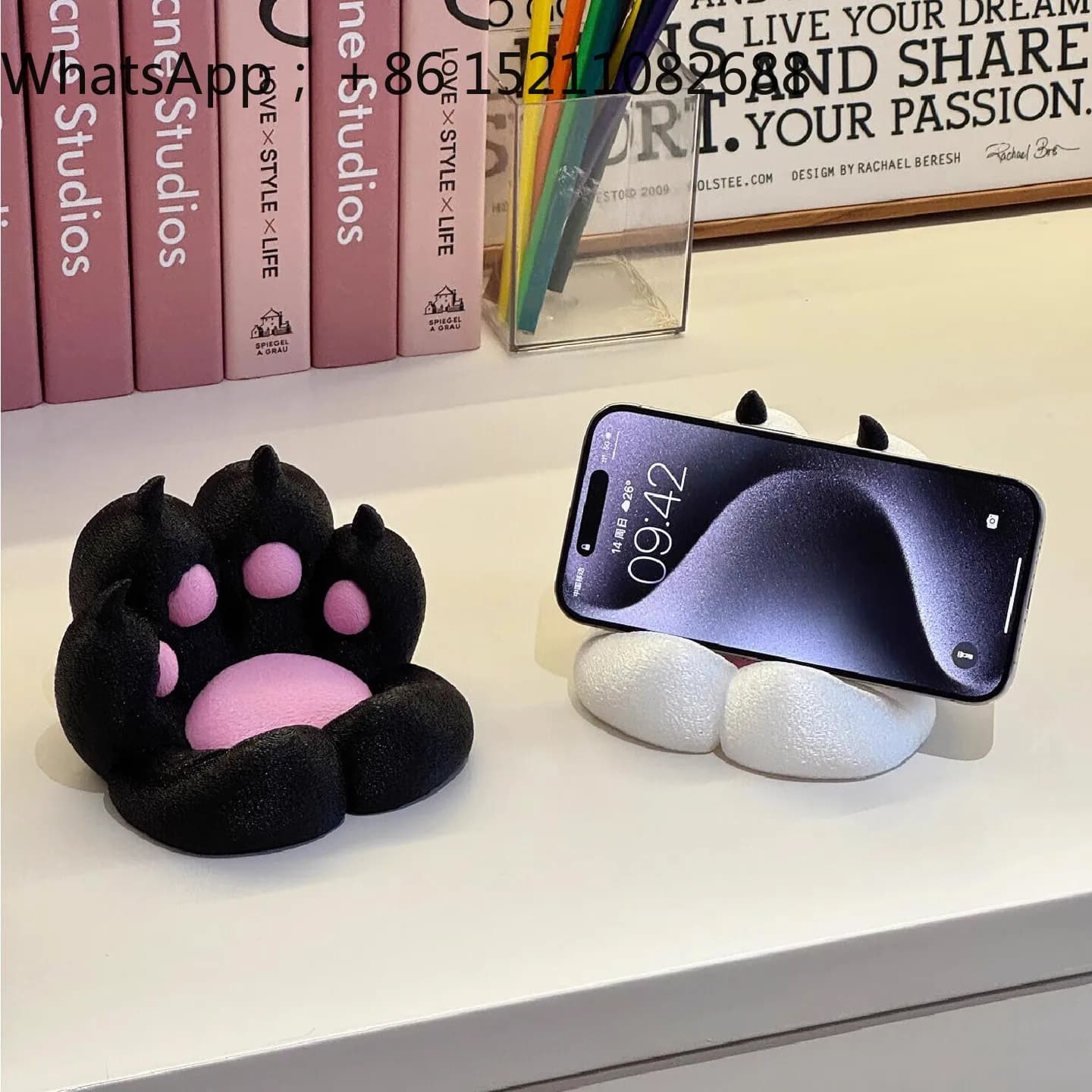 LLY cute cat claw mobile phone holder three-dimensional desktop tablet lazy support frame household ornament