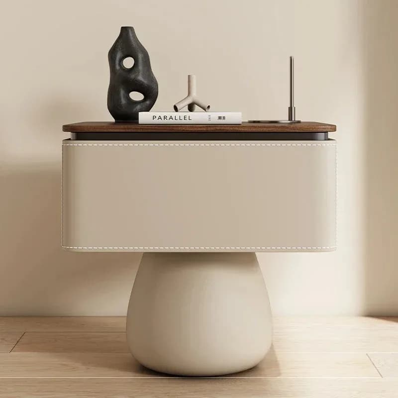 Creative White Bedside Table Simple Aesthetic Space Saving Cheap Nightstands Modern Minimalist Criado Mudo Ornaments Home Decor