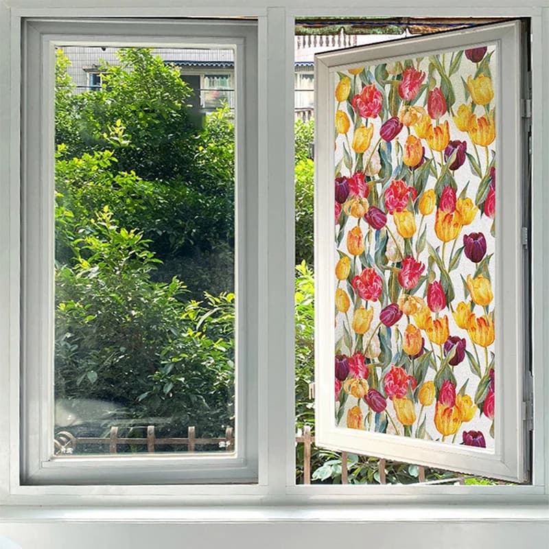 2 Pcs Privacy Window Film Window Tint Opaque Privacy Protection Decor Glass Films No Glue Static Cling Frosted Window Stickers