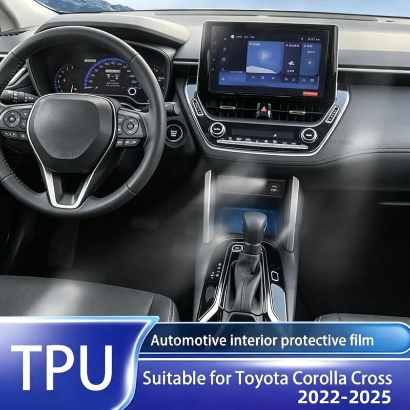 Transparent TPU Protective Film Anti-scratch For Toyota Corolla Cross 2022-2025 Car Interior Center Console Dashboard Navigation