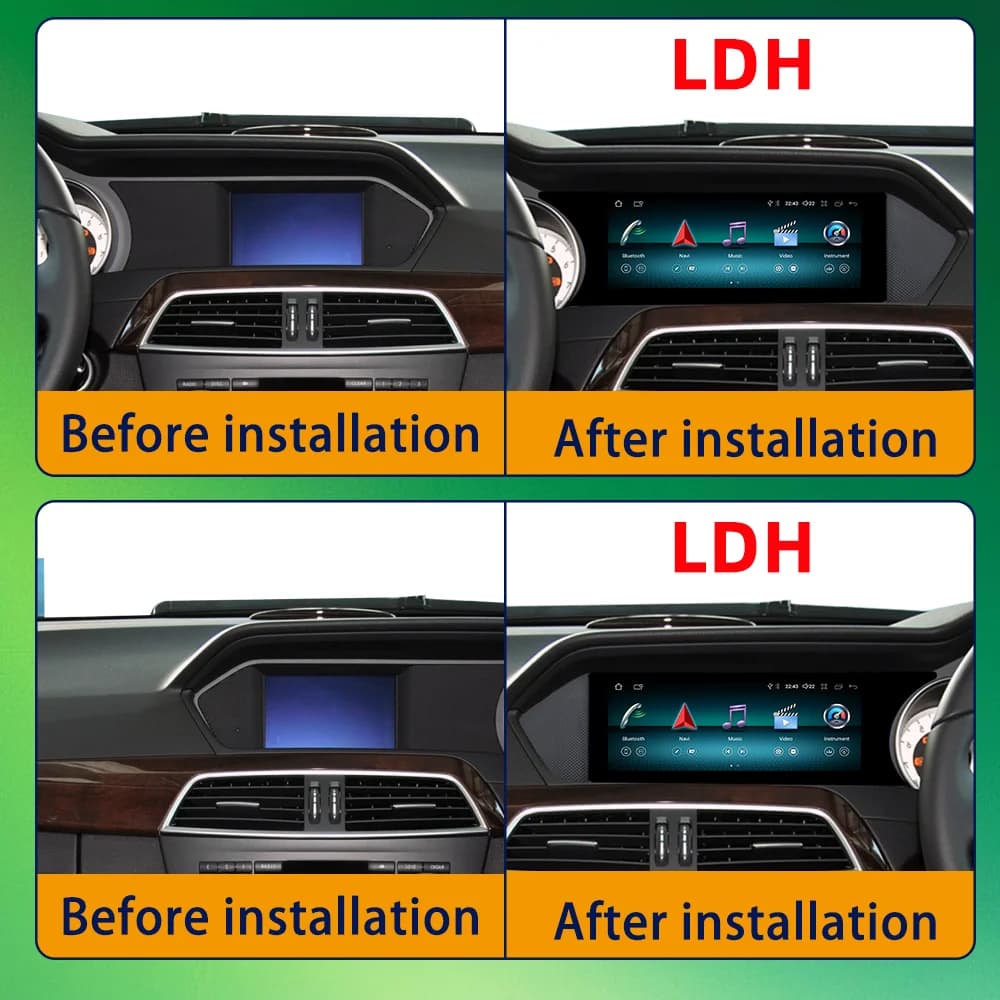 LHD RHD 8.8inch Car Digital Dashboard Car Dvd Multimedia Radio Player For Mercedes Benz C-Class W204 S204 Wireless Carplay Auto