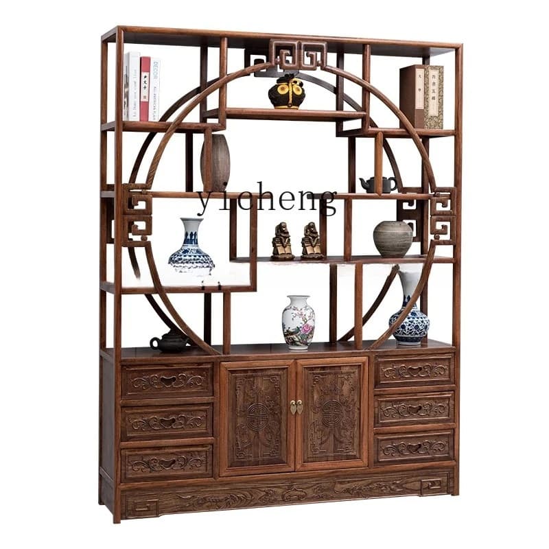a7 Bogu Rack Chinese Style Antique Furniture Tea Display Cabinet Living Room Partition Solid Wood Multi-Compartment Cabinet