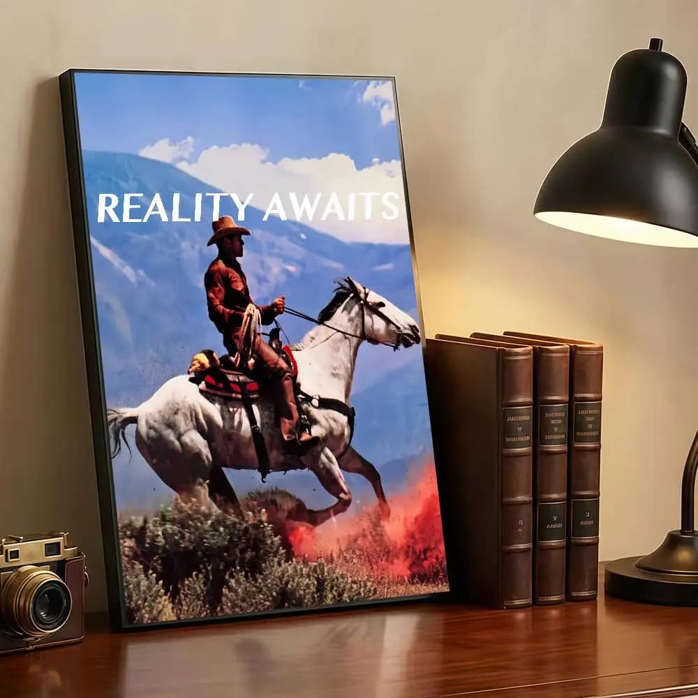 The S-Strokes Reality Awaits Peelable Self-adhesive Poster Stickers Are Suitable For Frameless Wall Decoration In A Room