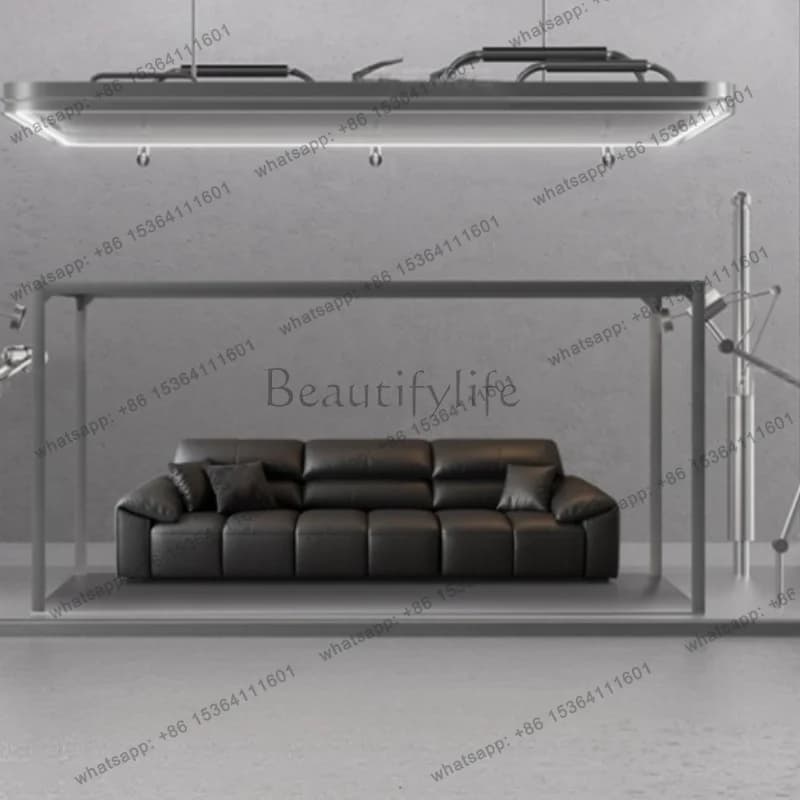 LJY 195cm To 390cm Modern Black Leather Home Sofa Living Room Sofas Couch Armchair Living Room Furniture Sofa Sets Armchairs