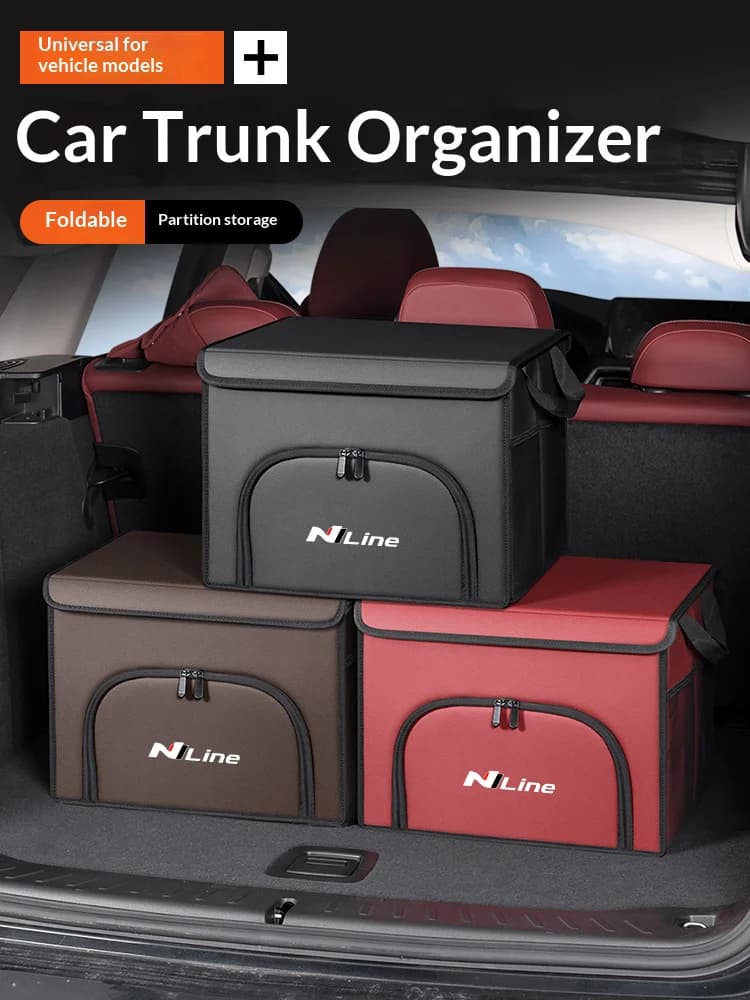 Car trunk large capacity Foldable storage box shoe storage organizing box For Hyundai N Line Tucson Sonata Santafe Veloster Kona
