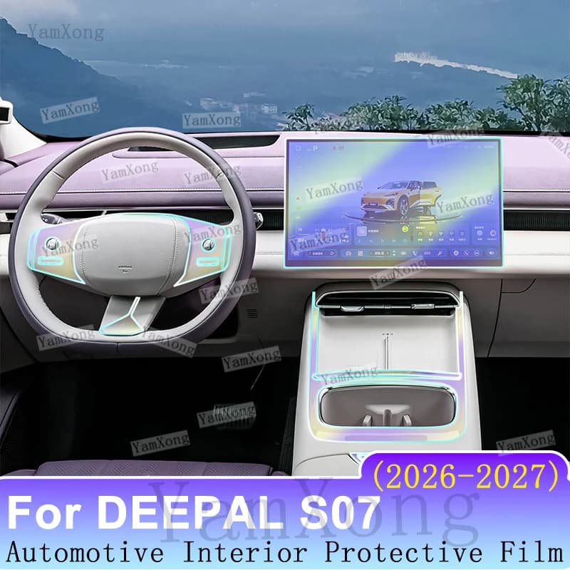 Car Interior Protective Film For DEEPAL S07 2026-2027 Anti-Scratch Cover Dashboard Center Console Screen HD Clear Sticker