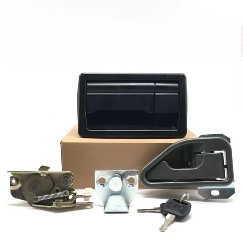 Excavator Accessories for Yuchai 35 50 60-8 Cab Door Lock Assembly A Set of Inner and Outer Handle Lock Block Lock Cylinder