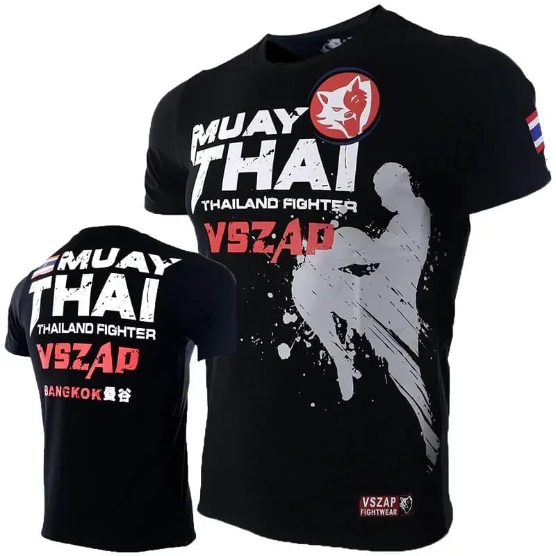 Muay Thai 3D Printing Plus-size Men's T-shirt Sports Breathable Fast Drying Running Fitness Wrestling Match Training Clothing