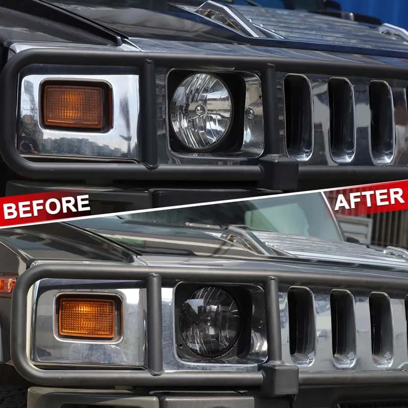 2 Piece Set TPU Black For Hummer H2 2003-2009 Car Headlight Rear Headlight Film Decorative Sticker Car Protection Accessories
