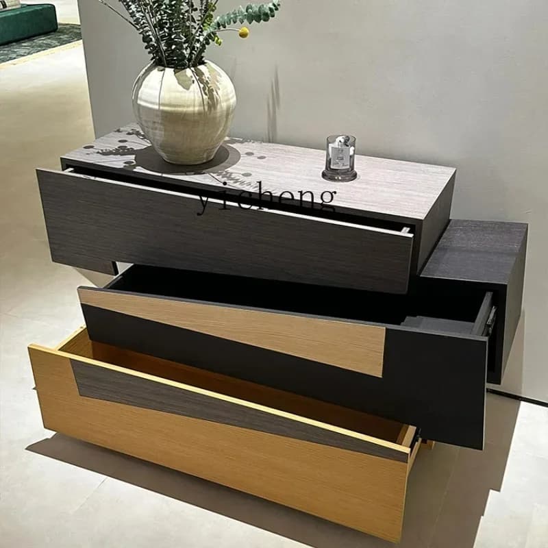 S-G16 Italian Light Luxury Style Entryway Cabinet Living Room Entryway Table Modern Decorative Cabinet Bedroom Chest Of