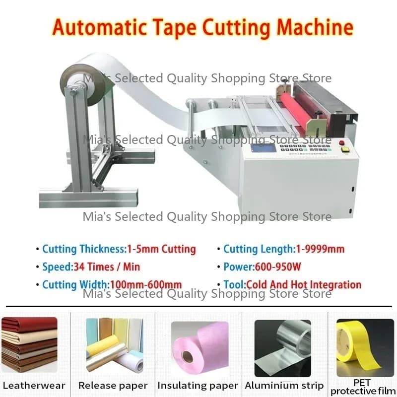 Automatic Cloth Tape Cutting Machine 600 To 950W LCD Screen For Non-woven Fabric Bubble Film Copper Foil Kraft Paper PVC Film