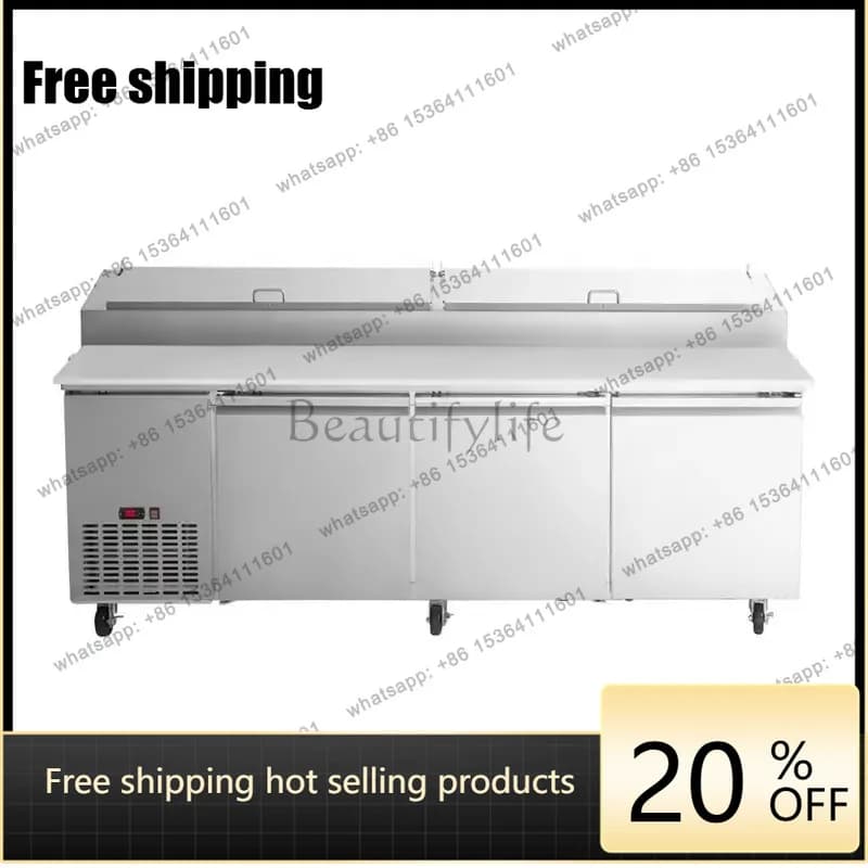 LS air-cooled pizza sprinkling refrigerated workbench fresh-keeping table salad console display cabinet refrigerator