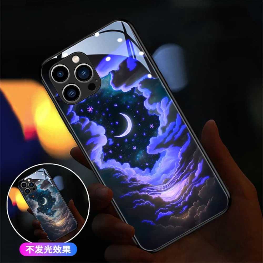 Glowing Star Sky Sound Music Control Led Light Phone Case Glowing Cover For Samsung S25 S24 S23 FE S22 S21 S20 Plus Ultra