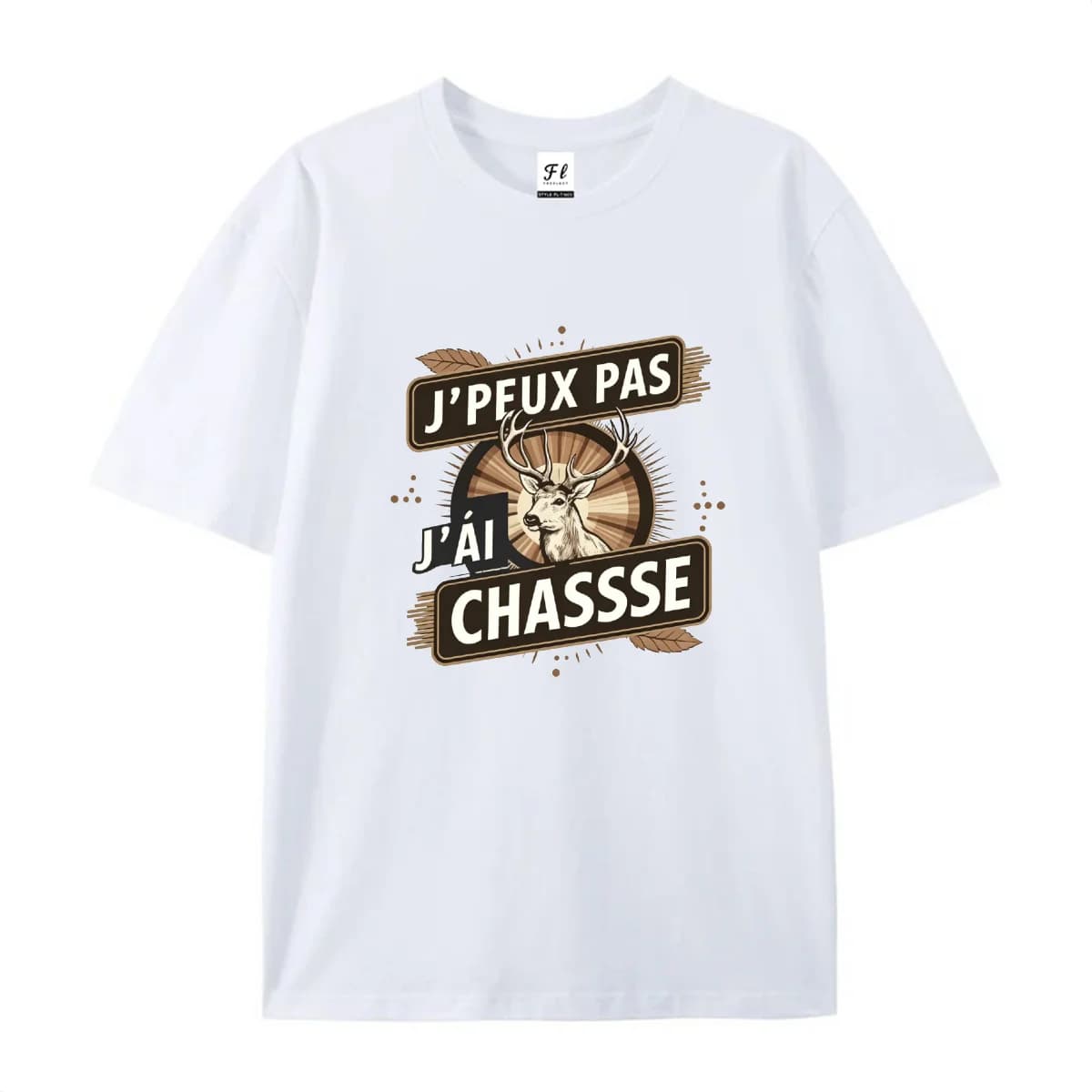 Unisex Summer Crew Neck T Shirt Vintage Deer Hunting Badge Print Short Sleeve Tees Retro Wildlife Casual Daily Outfit Wear Style