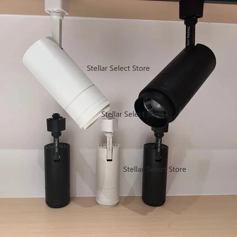 A Zoom Series Black White Led TrackLights Movable Track Lighting Aluminum Ceiling Lights Recessed Track Light 30w