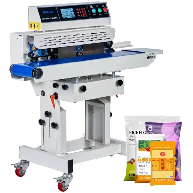 Hot Sale Semi-Automatic Intelligent Double Heating Heat Sealing Machine for Beverage Foil Bags with Gear Drive 210B