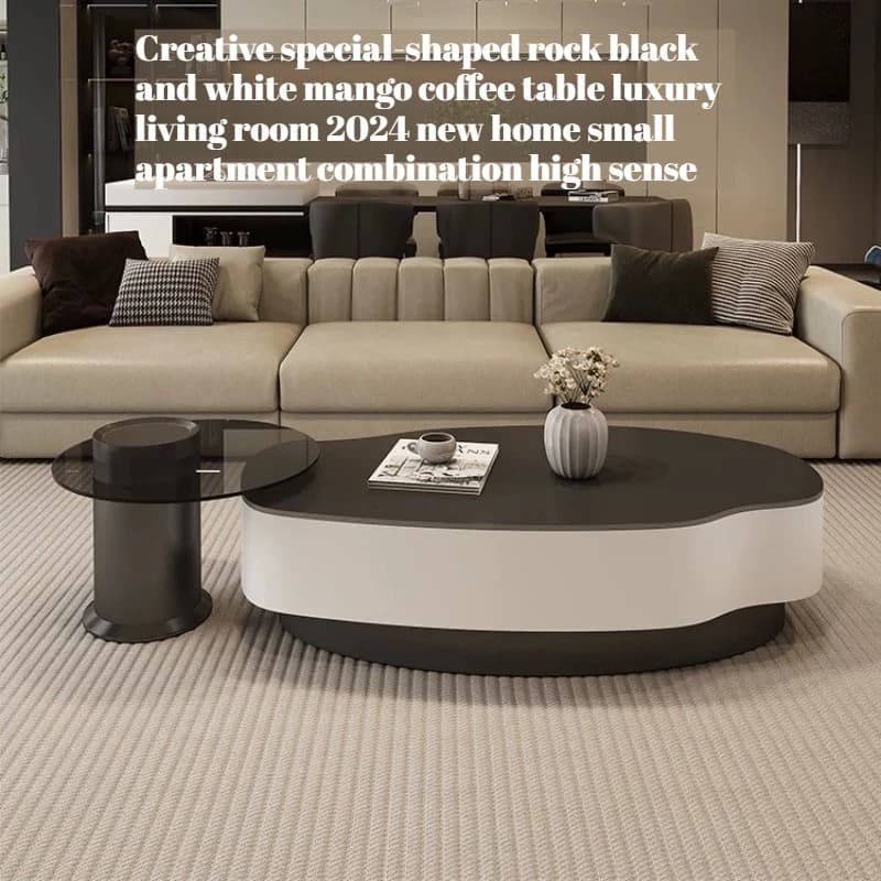 Luxury Metal Coffe Table Black White Decor Storage Coffe Table Irregular Art Tavolino Da Salotto Furniture Living Room Set