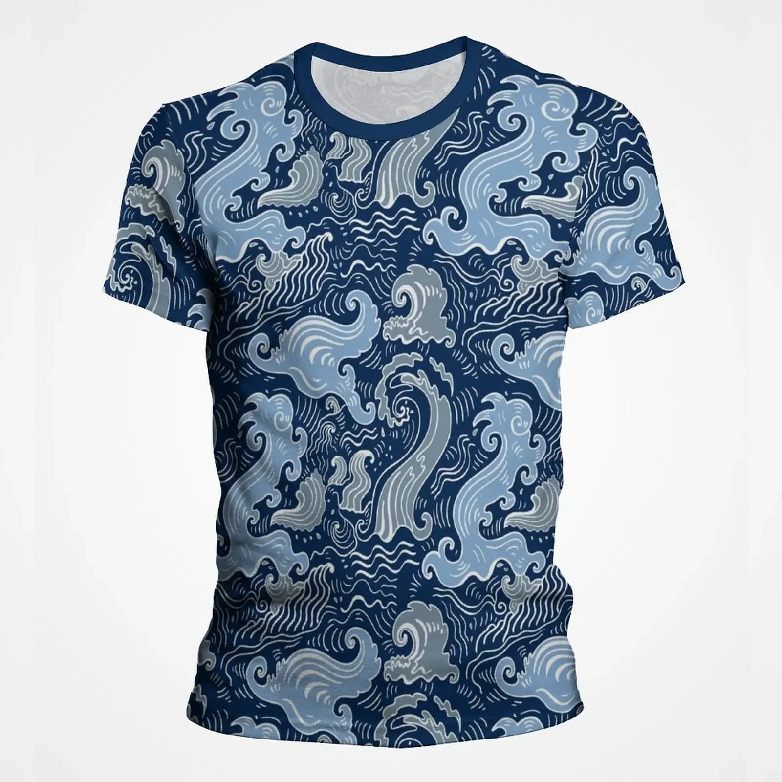 Water Ripples Waves 3D Printed T Shirt For Men Fashion Vacation Women T-Shirt Surfing Sport Streetwear Casual Funny Tee Tops