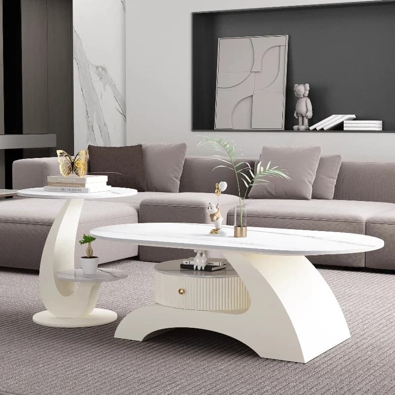 White Japanese Coffee Table Decoration Designer Space Saving Modern Coffee Table Center Minimalist Stoliki Kawowe Furniture Home