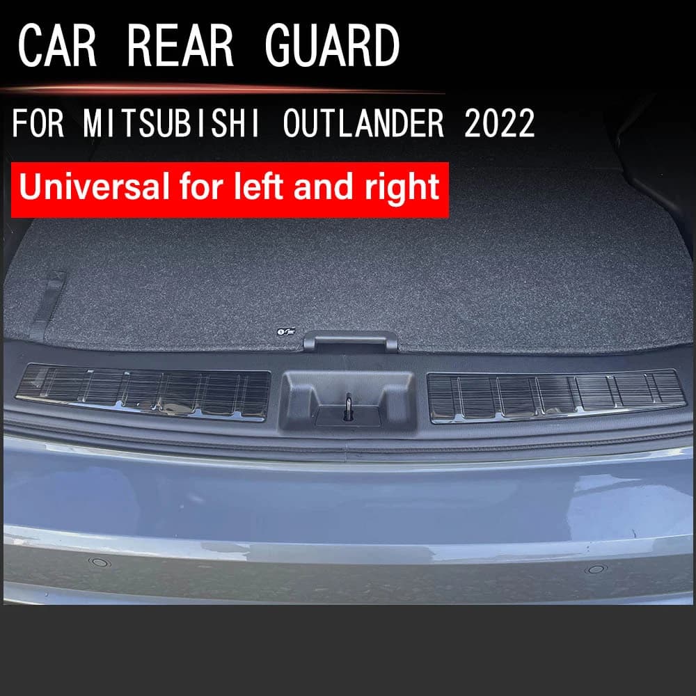 For Mitsubishi Outlander 2022 2023 Car Inner Bumper Foot Stickers Accessories Auto Trunk Threshold Pedal Protection Trim 2024