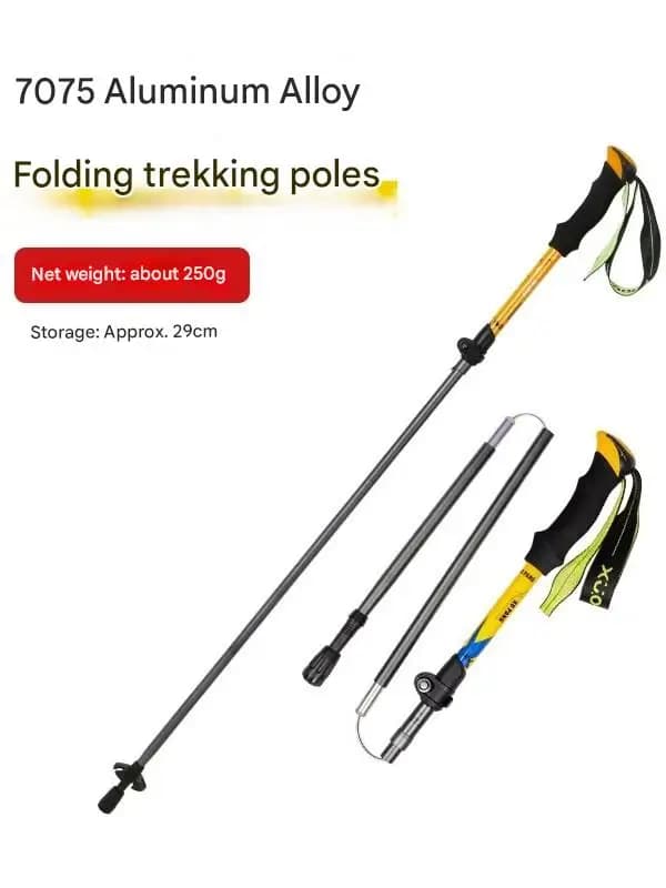 Naturehike 3 Section Carbon Fiber Aluminum Alloy Trekking Poles Collapsible Lightweight Hiking Children's folding cane equipment