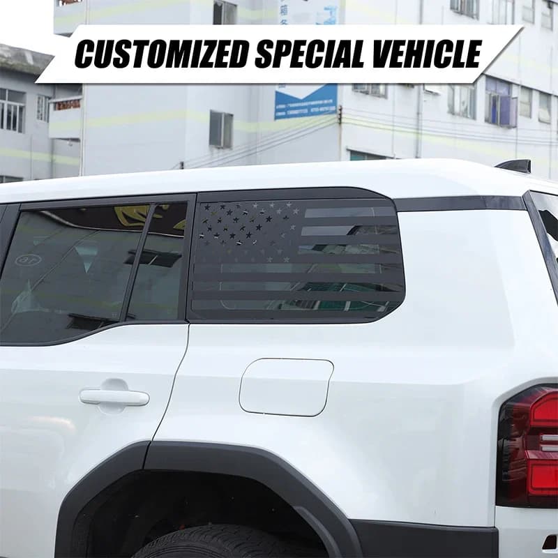 For Toyota Cruiser Prado 2024-2025 PVC Black Car Rear Window Windshield Graphic Decal Sticker Car Accessories