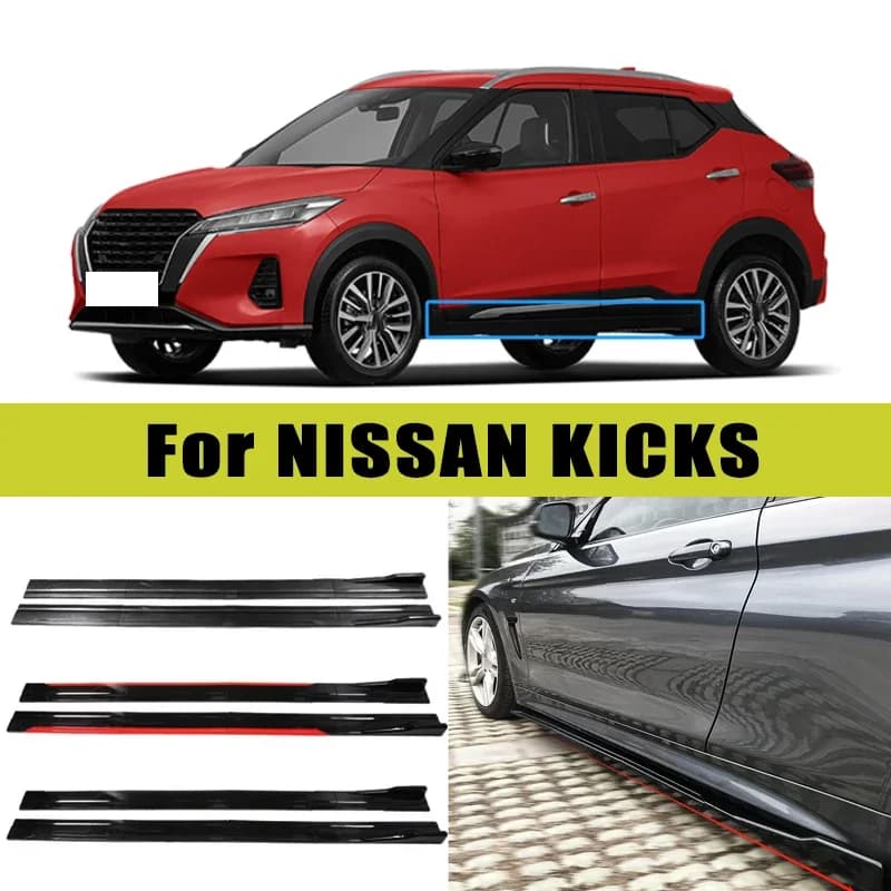 Universal 2m/2.2m Car Side Skirt Extension SplitterBumper Racing Side Wing Bumper Lip Side Spoiler For NISSAN KICKS Accessories