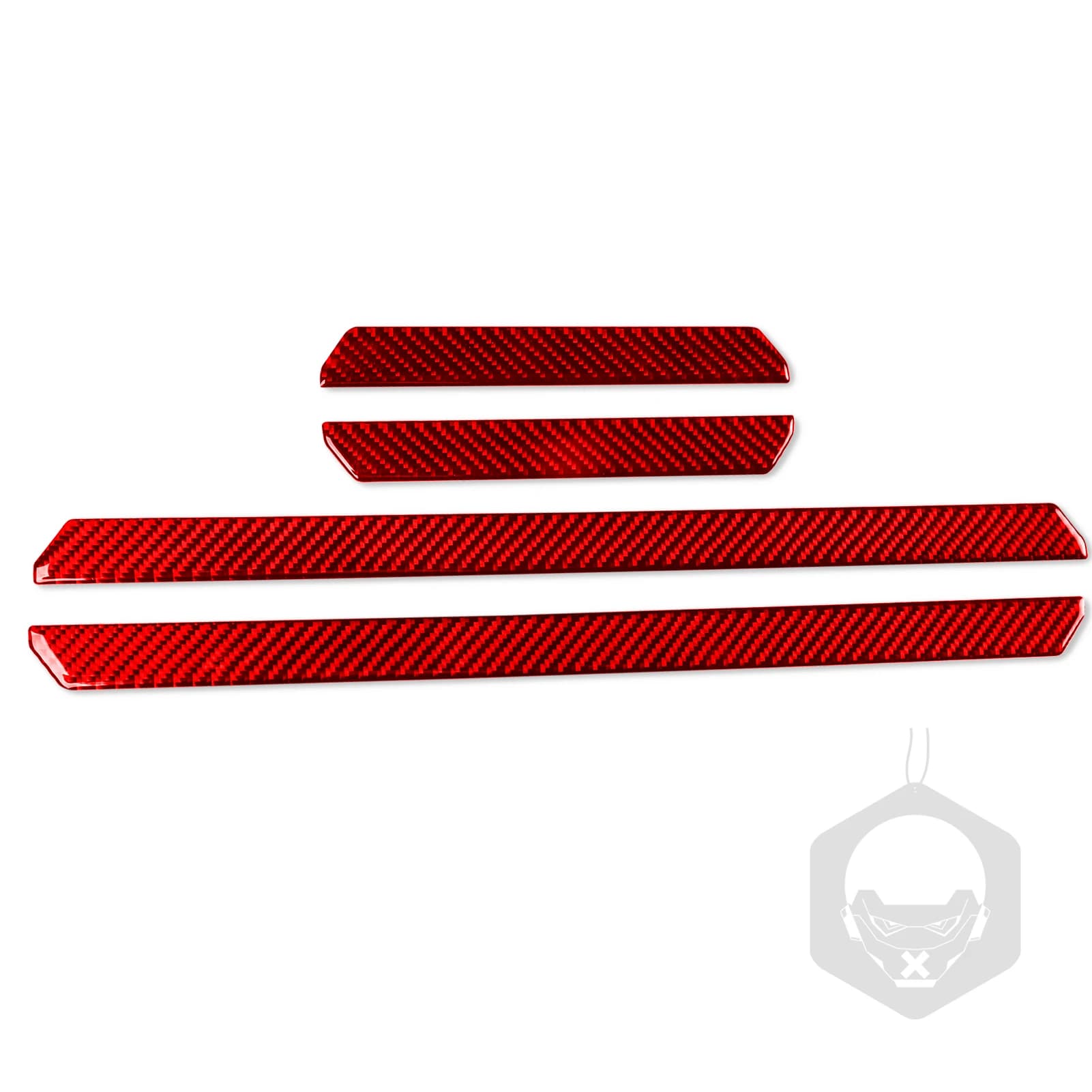For Volkswagen Golf 8 2021-2026 Car Door Welcome Sill Panel Trim Red Real Soft Carbon Fiber Interior Car Accessories Stickers