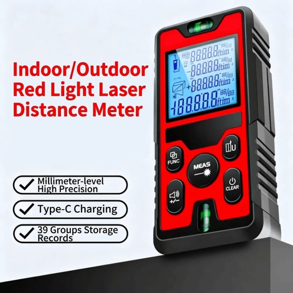 High Precision Laser Distance Meter Rechargeable Professional Laser Rangefinder Durable 120m Digital Laser Ruler