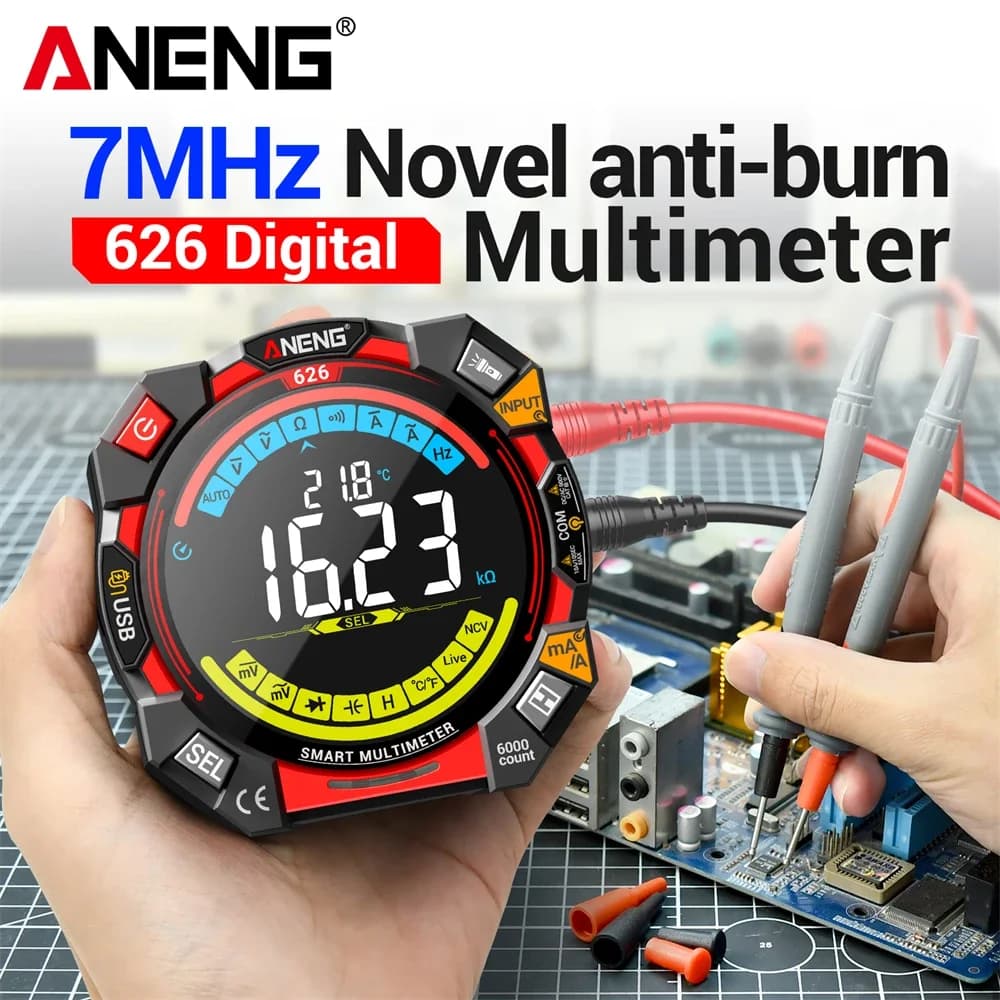 ANENG 626 Digital Multimeter 6000 Counts USB Rechargeable NCV Non-contact Tester AC DC Voltage Current Resistance Capacitance