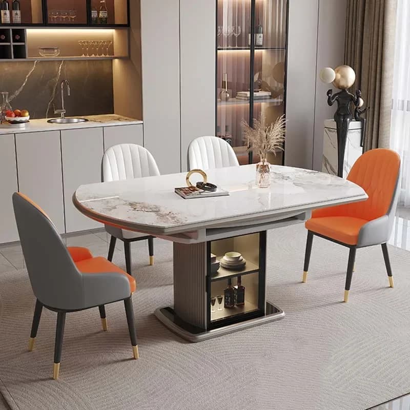 Wooden Unique Dining Table Modern Extendable Long Design Luxury Table Folding Round Nordic Mesa Redonda Comedor Home Furniture