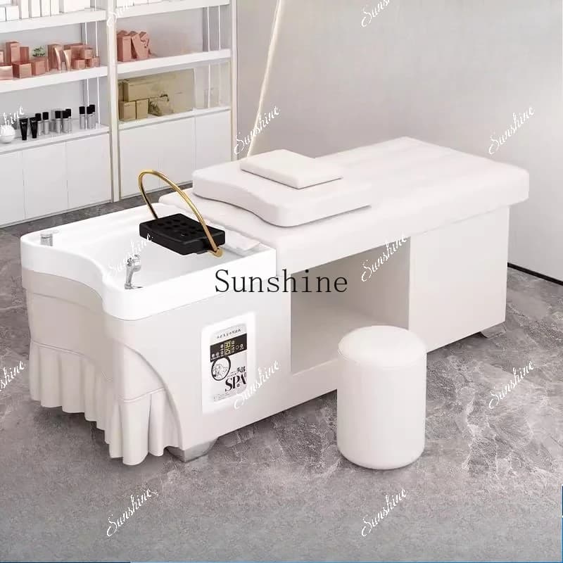 FTBarber shop special hair treatment shampoo bed water circulation fumigation water heater massage full bed