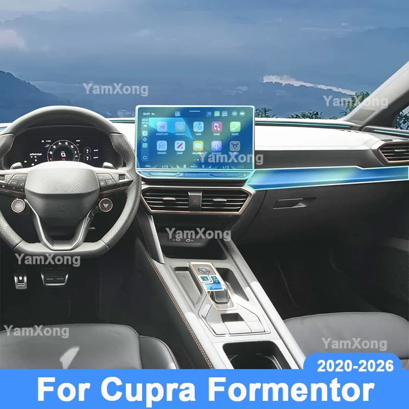 Auto Interior Protective Film TPU Fit For Cupra Formentor 2020-2026 Anti-Stain Anti-Fingerprint Dashboard Screen Wrap Stickers