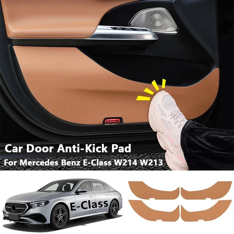 Car Door Anti-Kick Pad For Mercedes Benz E Class E260 E300 W213 W214 Leather Anti-dirty Sticker Trim Kit Side Door Protector Pad