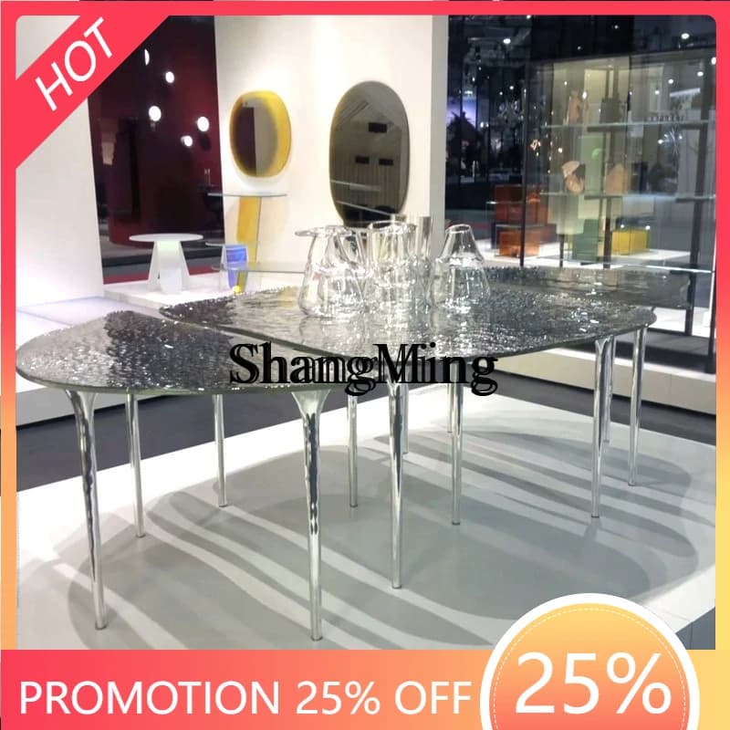 FG good-looking new glass entrance table, minimalist light luxury stainless steel entrance door, high-end entrance table