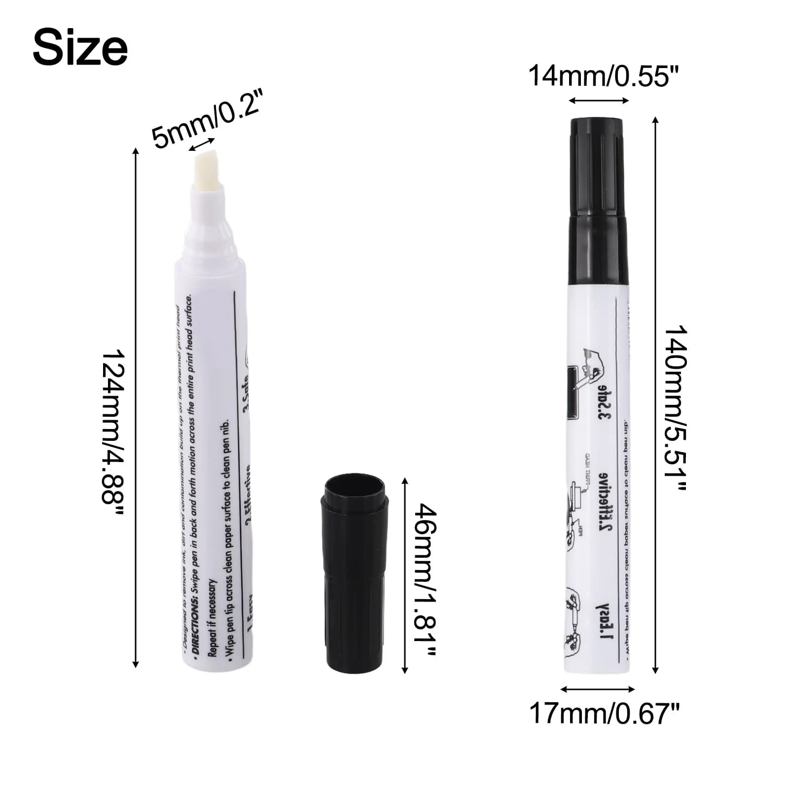 Cleaning Pen for Thermal Printer Head Maintenance Removes Sticky Dust Oil and Paper Bits Without Causing Damage