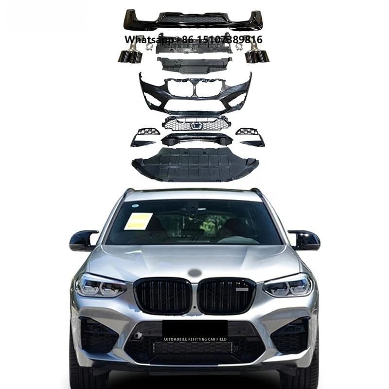 Body Kits for X3 G01 G08 Refit X3M Front Car Bumper Car Grille Diffuser Rear Lip Exhaust Pipe SS Tips