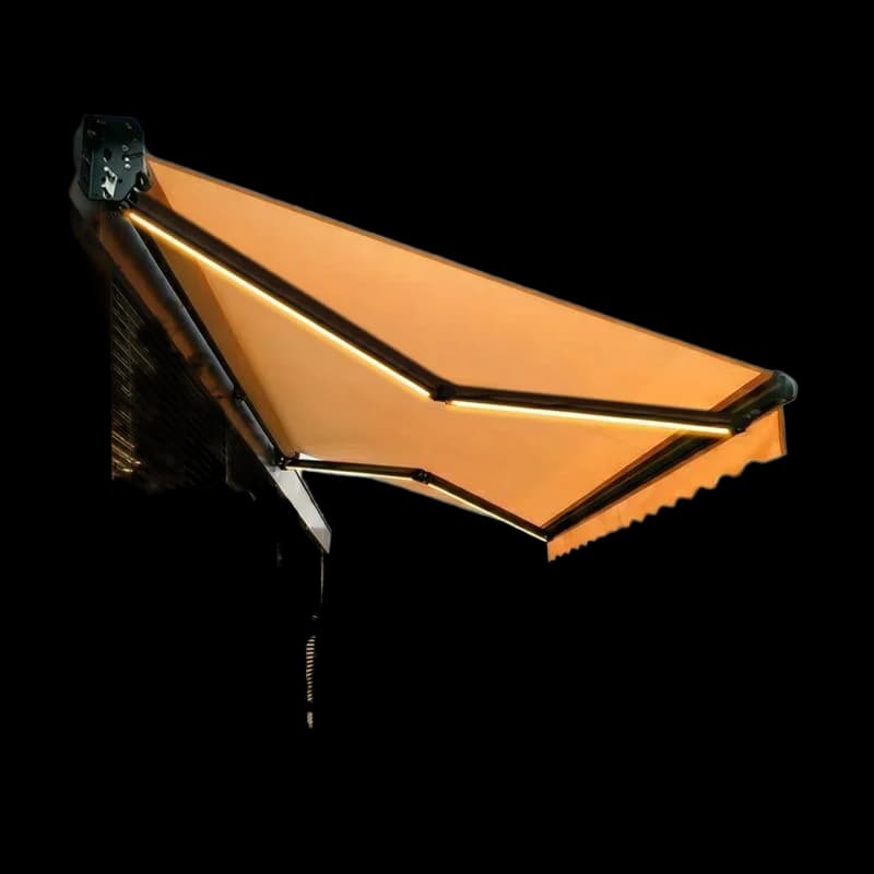 Outdoor awning Electric folding and retractable awning Sun terrace with light awning Courtyard home