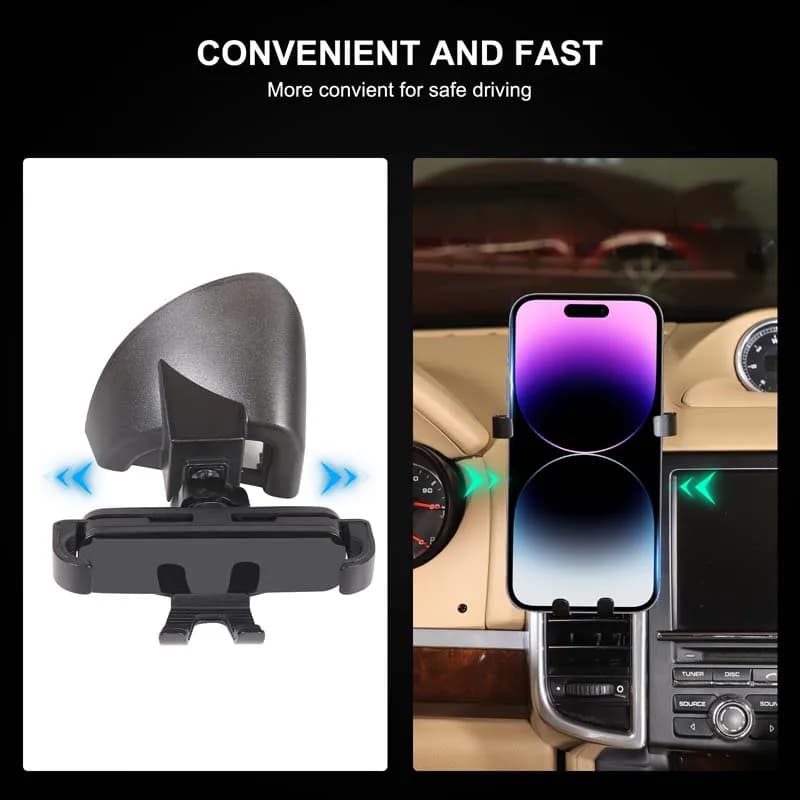 1Pcs ABS black For Porsche Cayenne 2010-2015 car central control air outlet mobile phone holder car modification accessories
