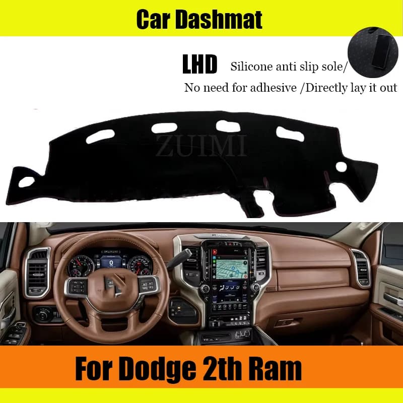 ZUIMI Dashboard Cover Dash Mat Dashmat For Dodge 2th Ram LHD Dash Board Cover Pad Sun Shade Avoid Light And Sun Protection