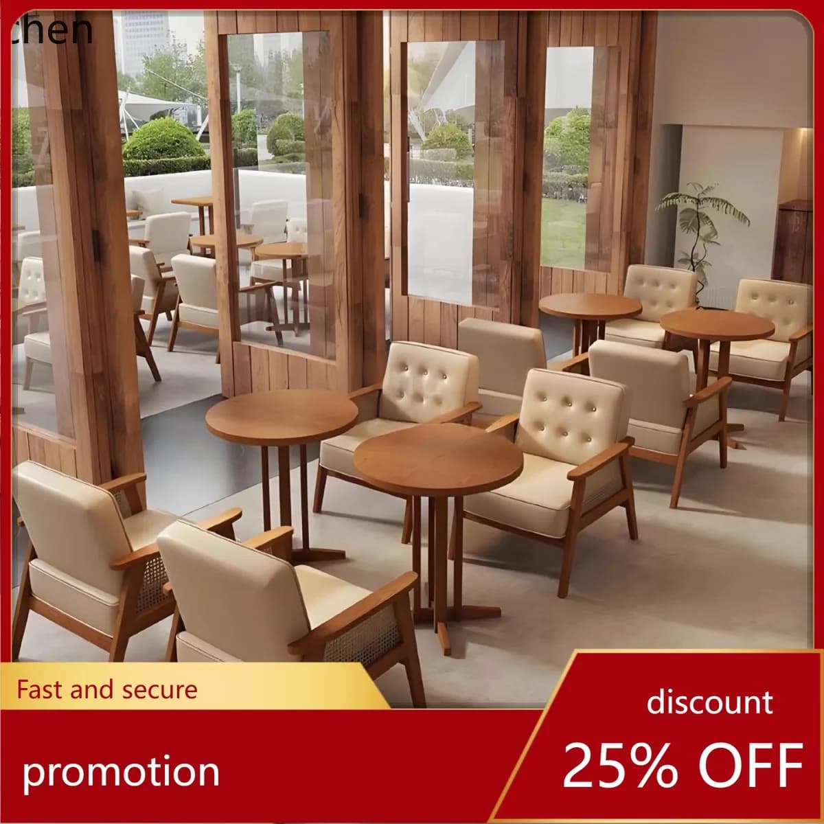 CZ Cafe Lounge Tea House Milk Tea Shop Dessert Bakery Shop Negotiation Table and Chair Set