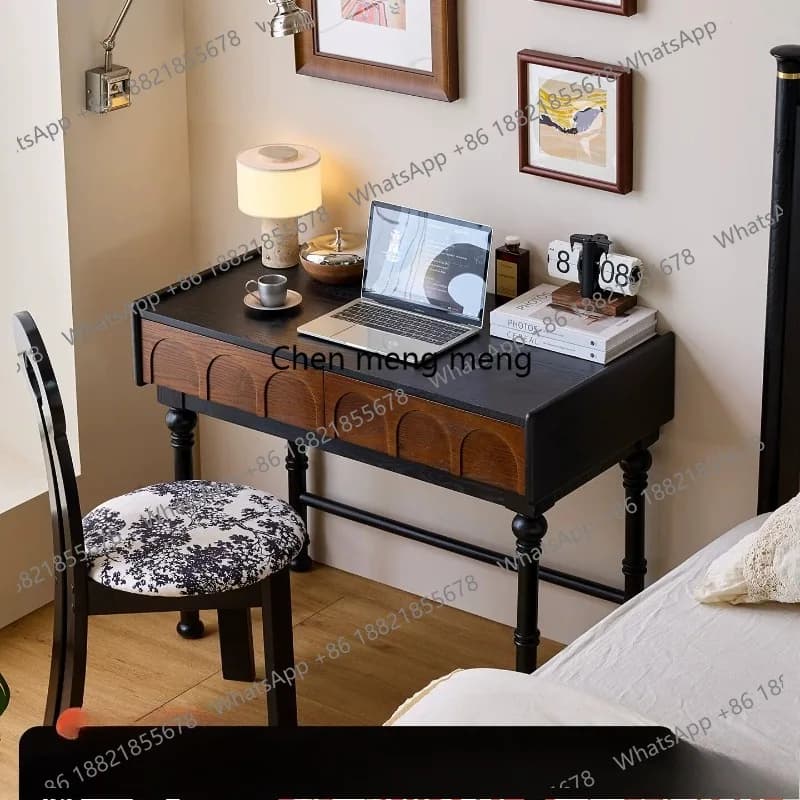 French antique solid wood desk bedroom bedside study makeup table retro dresser