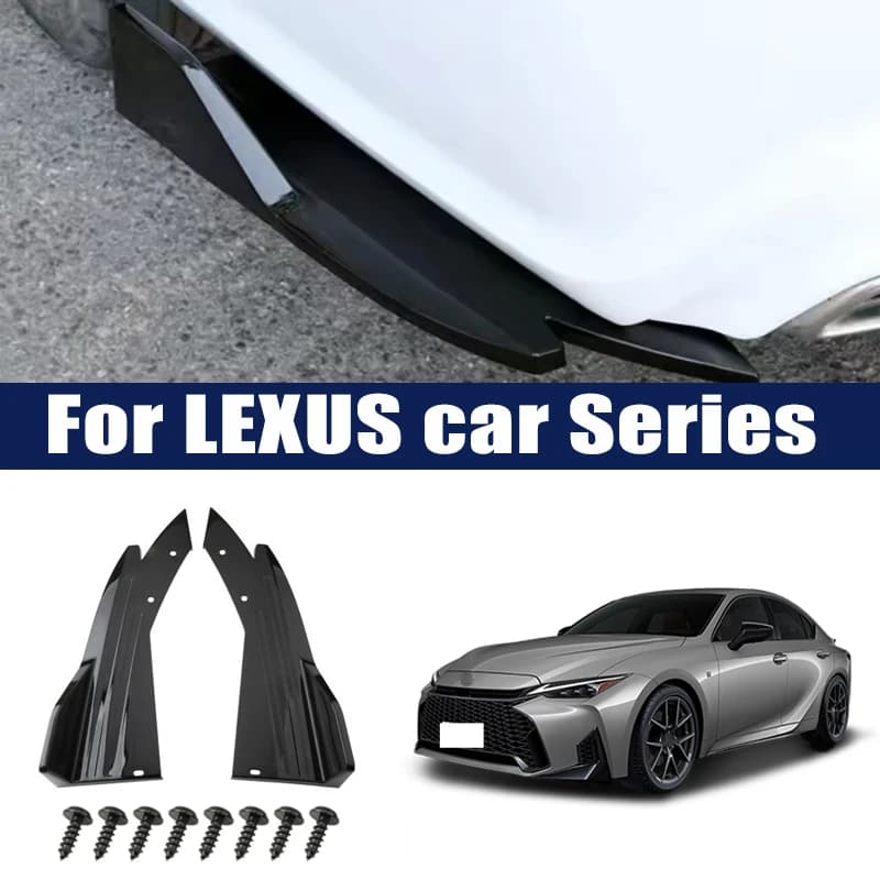 2pcs Rear Bumper Lip Diffuser Splitter Canard Protector Front Spoiler Body Kit For Lexus IS ES GS LS NX RX GX LX UX RC LC CT HS